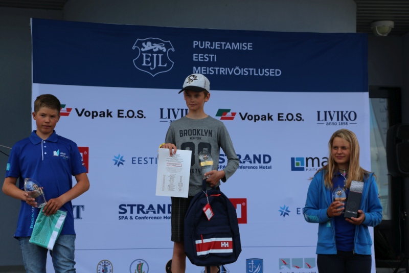 Optimist klassi üldarvestuse esikolmik Foto autor: Riina Ramst